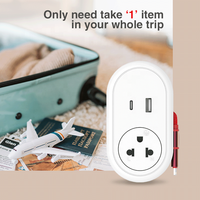 OEM Strip daya disesuaikan IP20 Thailand putih Universal elektronik Adaptor perjalanan pengisi daya USB kabel pengisi daya AC Pria kabel ujung