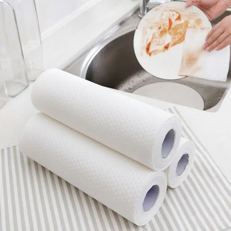 Fabriek Direct Niet-Geweven Schoonmaakdoek Keuken Papieren Handdoeken Rol Voor Huishoudelijke Wegwerp Keuken Handdoek