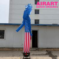 Danseur gonflable publicitaire DIY pour la promotion, homme ondulé gonflable drapeau américain pour entrée d'événement