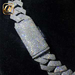 Hip Hop Jewelry 925 Sterling Silver Hip Hop 20MM <b>Iced</b> <b>Out</b> GRA Certificated VVS Moissanite Diamond Cuban Link <b>Chain</b> Necklace - Product Image 4