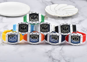 Relojes de Cuarzo para Hombre de Alta Calidad, Relojes de Lujo para Negocios y Deportes, Resistentes al Agua, Luminosos, con Cristal Ovalado Antiguo, Correa de Goma, Regalo de Moda - Product Image 2