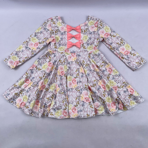 Qingli fille vêtements Plaid petites filles <span class=keywords><strong>robe</strong></span> à manches longues automne <span class=keywords><strong>robe</strong></span> <span class=keywords><strong>3</strong></span> ans à <span class=keywords><strong>4</strong></span> ans jaune plein enfants motif décontracté - Product Image 6