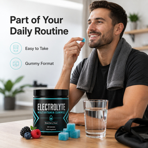 Gummies véganes biologiques multivitaminées, multiminérales et électrolytes à faible teneur en sucre pour adultes – Compléments sportifs pour améliorer l'immunité - Product Image 2