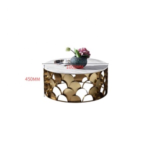 <span class=keywords><strong>Table</strong></span> <span class=keywords><strong>basse</strong></span> de luxe ronde en acier inoxydable doré à motif écaille de <span class=keywords><strong>poisson</strong></span>, avec plateau en marbre, pour la maison, l'hôtel, le salon, le café, meubles de <span class=keywords><strong>table</strong></span> - Product Image 4