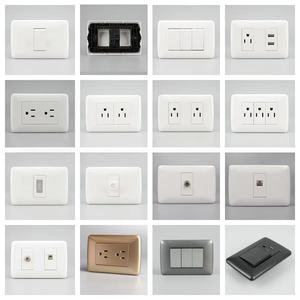 Interruptores y Enchufes de Pared Estándar de EE. UU. y UE de 118*72 mm, 15 A, 125 V, con Puertos USB A y C para México, Colombia, Perú, Venezuela - Product Image 2