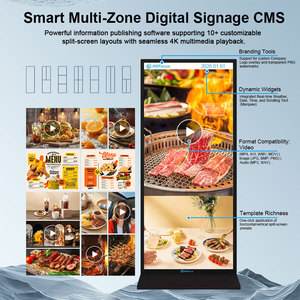Afficheur numérique ultra-fin sans bordure de 55, 65, 75, 85, 98 pouces, écran plein écran, 4K UHD, Android, WiFi, <span class=keywords><strong>kiosque</strong></span> publicitaire avec CMS Cloud - Product Image 3