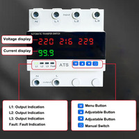 Interruptor de Transferencia Automática Universal Tipo Irak con Pantalla de Corriente, 220V 100Amp, 3 Fuentes