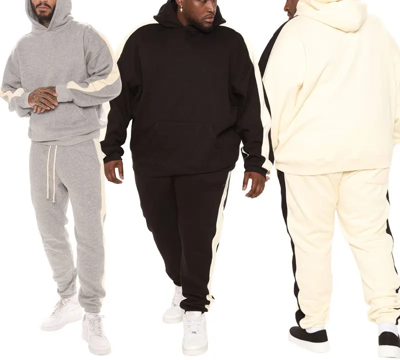wholesale high quality hoodie set sport suits men oversize big size mens clothing track suit for men
