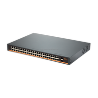 Commutateur réseau Gigabit Ethernet PoE avec 48 ports RJ45, 2 ports FTP, gestion cloud via application mobile et port FTP