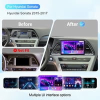 Lecteur DVD de voiture Android Rhythm 9 pouces, écran tactile IPS HD, Carplay BT USB, camping en plein air pour Hyundai Sonata 2015-2017
