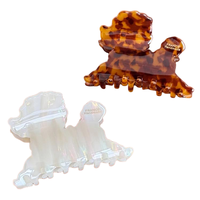 Pinza para el pelo de acetato con diseño de cachorro 3D, de lujo y versátil, tipo tiburón, exquisita, para cola de caballo alta y peinados recogidos, accesorio para el pelo para mujer
