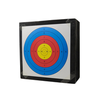 Cible de tir à l'arc professionnelle personnalisée en mousse XPE pour entraînement au tir à l'arc composé et chasse, 1m x 1m, avec support et plumes en plastique