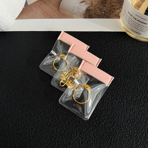 High Quality EVA Translucent Jewelry <b>Bag</b> Ring Necklace Earring Packaging Pouch <b>Bag</b> Pink Dustproof Zipper <b>Bag</b> with Logo Custom - Product Image 3