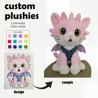 Usine de jouets en peluche personnalisés : Collections sur le thème de la fantaisie, incluant des figurines mignonnes de dragon ailé et de chat, ainsi que des jouets en peluche Kort Runtiger personnalisés (OEM)