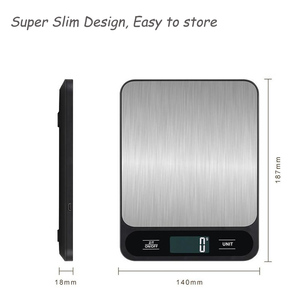 <span class=keywords><strong>Balance</strong></span> de cuisine numérique haute précision J&R en acier inoxydable, étanche, <span class=keywords><strong>pour</strong></span> la pâtisserie et la cuisine - Product Image 2