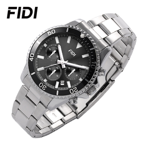 Reloj Cronógrafo para Hombre FIDI OEM ODM con Logotipo Personalizado, Esfera Verde y Negra, Acero Inoxidable, Resistente al Agua, Deportivo, de Negocios, de Cuarzo - Product Image 3