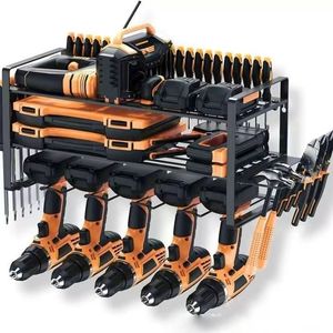 Support de stockage d'outils électriques à emballage plat détachable, perceuse à main murale tournevis <span class=keywords><strong>étagère</strong></span> à outils flottante accepter la personnalisation - Product Image 2