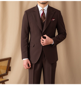 High Quality Slim Men's Solid Color Groom Wedding Business 3 Piece <strong>Suit</strong> Set Two Vents Peaked Lapel <strong>Suit</strong> Set For Men - Product Image 1