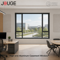 Fenêtre JOUGE Premium moderne en aluminium oscillo-battante 95c 95mm avec cadre 44mm, norme d'ingénierie pour immeuble de bureaux