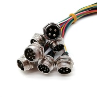 GX12 GX20 GX16 paslanmaz çelik 2/3/4/5/6/7/8/9/10 Pin su geçirmez havacılık fiş konnektörü 20cm tel kablo hava soket popo ortak