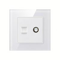 Type 86 Wall Network Cable Switch Socket Household Wired Closed Circuit Tv and Optical Fiber Network Panel Tv Computer