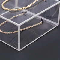 Boîte d'Emballage Bonbons et Cadeaux de Mariage en PVC PET Transparent avec Poignée, Marquage Doré, Expédition Rapide