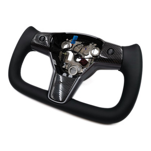 พวงมาลัยคาร์บอนไฟเบอร์รูปตัวยูสำหรับรถเทสล่า รุ่น 3 และรุ่น Y สไตล์รถแข่ง - Product Image 2