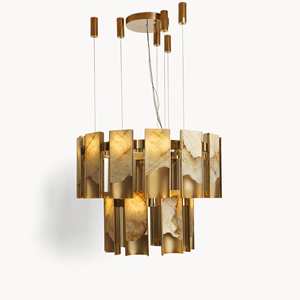 Luxe Marbre Cuivre Unique Or Courbé Lustre Blanc Chaud Nordique Français <span class=keywords><strong>Scandinave</strong></span> pour La Maison <span class=keywords><strong>Salon</strong></span> Salle À Manger Pendentif - Product Image 1