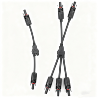 Kit de Conectores de Energía para Paneles Solares, Cable Adaptador en Y para Conexión en Paralelo de Paneles Fotovoltaicos, 2P MCX M/FF+F/MM, Carcasa de Nailon, Contacto de Cobre Duradero