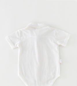 Traje <span class=keywords><strong>de</strong></span> una pieza <span class=keywords><strong>de</strong></span> algodón puro para bebé, camisa <span class=keywords><strong>de</strong></span> manga corta versión coreana para niños, top infantil, bolso triangular - Product Image 2