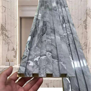 Wpc interno decorativo Pvc impiallacciatura di marmo pannello di parete con pannello laminato impermeabile ignifugo pannello di parete altri pannelli - Product Image 1