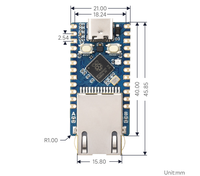 Papan Pengembangan Mini RP2350-ETH, Modul Port Ethernet RP2350, Papan Pengembangan Mikrokontroler Raspberry Pi, Port ETH Terpasang