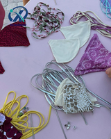Produsen Pakaian Renang Label Pribadi Wanita Bikini Kreatif DIY Dengan Tali Yang Dapat Disesuaikan Desain Kustom
