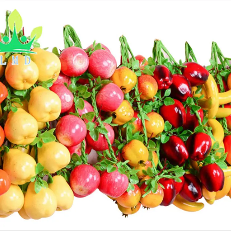 Foam Artificial Fruits Fit Wall Hanging Decoration Artificial Vegetable Skewers For Kitchen Fruit Decorations