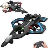Drone rechargeable résistant aux chocs avec lumières colorées, quatre hélices, avion télécommandé, avion en mousse à cascade de gravité, jouets