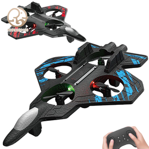 Drone Ricaricabile con Luci Colorate Resistente agli Urti con Quattro Eliche Aeroplano Telecomandato Giocattolo Acrobatico in Schiuma - Product Image 1