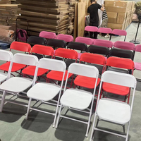 Chaise pliante en métal OKBUY, directement de l'usine, avec 3 trous d'aération, 3 rivets, structure en acier robuste et durable pour les événements et mariages