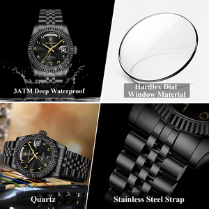 Poedagar 845 Orologio da Polso di Lusso per Uomo con Elegante Quadrante a Numeri Arabi, in Acciaio Inossidabile, Impermeabile, al Quarzo - Product Image 6