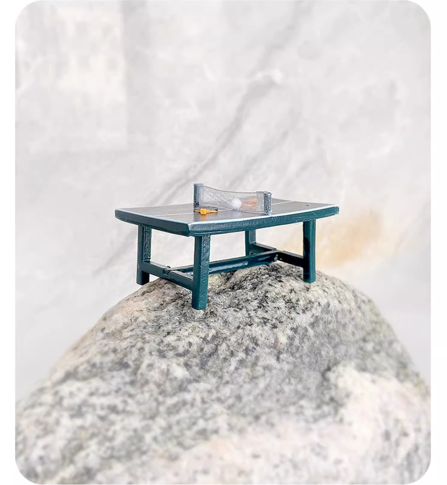 Dollhouse Miniature Ping Pong Table w/Two Paddles & Balls by Miniatures Wor Children Gift 1:12 Dollhouse Miniature Table Tennis Set Realistic