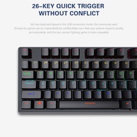 Leave K550 Keyboard Mekanikal berkabel, Keyboard Gaming RGB Backlit untuk Gamer komputer kantor Laptop 87 tombol Keyboard Gaming USB