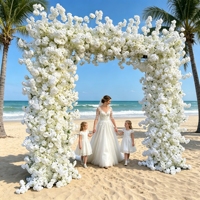 Arche en soie artificielle style naturel, rose et fleur de cerisier, écologique, durable, réutilisable, pour décorations murales de mariage