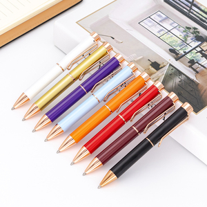 Penna a sfera a punta sottile in metallo di lusso con penna <span class=keywords><strong>Vintage</strong></span> colorata miglior Set regalo per uomo e donna - Product Image 4