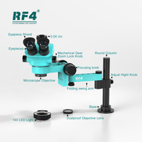 Mikroskop Trinokuler Digital PCB 360 Derajat Dapat Diputar RF4 RF7050PRO FO19 Zoom Kontinu 7X-50X Dengan Bantalan Silikon WF10X/22M