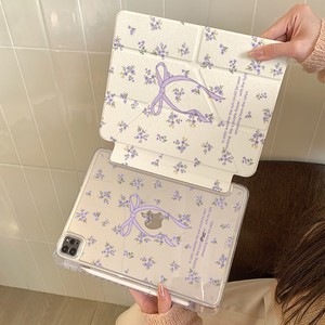 Custodia Protettiva per Tablet Apple <span class=keywords><strong>iPad</strong></span> 10/11 Generazione, Air/<span class=keywords><strong>Pro</strong></span> <span class=keywords><strong>con</strong></span> Porta <span class=keywords><strong>Penna</strong></span>, Mini 6, Stile Coreano <span class=keywords><strong>con</strong></span> Fiocco Floreale - Product Image 3