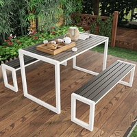 Tables et chaises de jardin en métal anti-corrosion - Design moderne et simple pour cour, jardin, terrasse, parc - Garantie 10 ans
