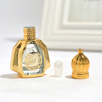 Flacon d'huile essentielle de parfum de style luxe du Moyen-Orient, 15 ml, forme unique, flacon en verre électro-plaqué, fabricant de flacons Atar
