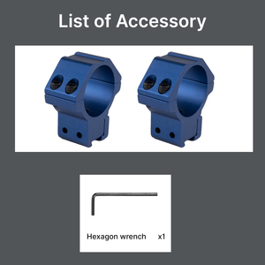 Anneaux de montage BANGBANG - Anneaux de montage 30 mm à double vis pour rail de 11 mm, hauteur centrale de 1,1 pouce (bleu) - Product Image 5
