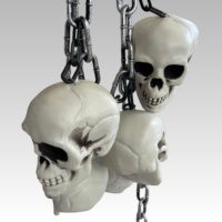 Accessoires d'Halloween : 6 pièces de décorations suspendues en forme de chaîne de crânes, effrayantes pour fêtes d'horreur, décoration intérieure et extérieure