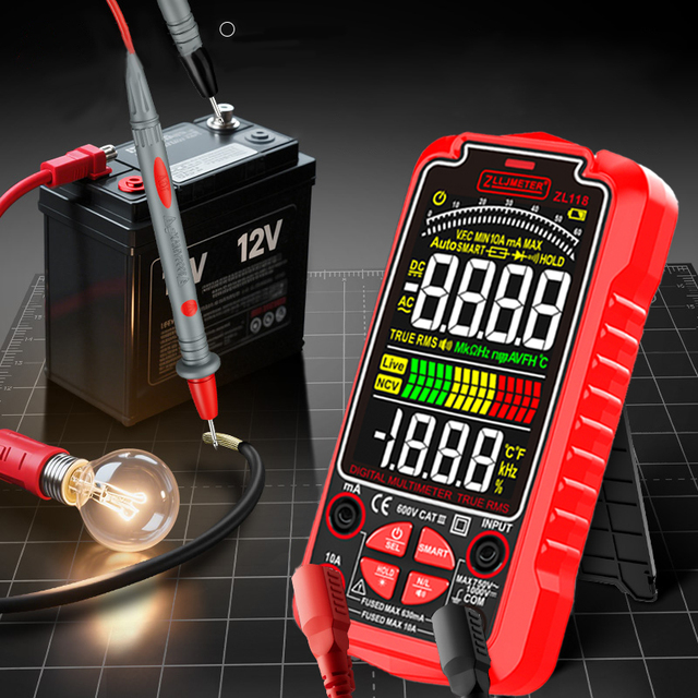 Smart Digital Multimeter with Auto Range Feature 4000 Counts LCD AC Multimeter for Bluetooth Connectivity