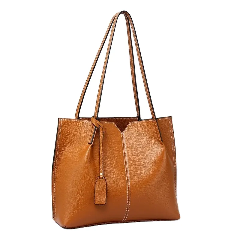 The first layer of cowhide big bag 2023 new leather tote large capacity ladies shoulder bag leisure handbag